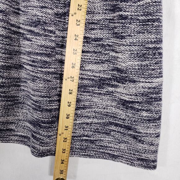 Ann Taylor LOFT Tank Dress Womens 2 Navy White Marled Pleated Knit Zip Up Mini - Picture 11 of 14